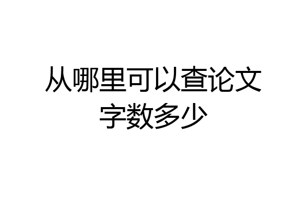 从哪里可以查论文字数多少
