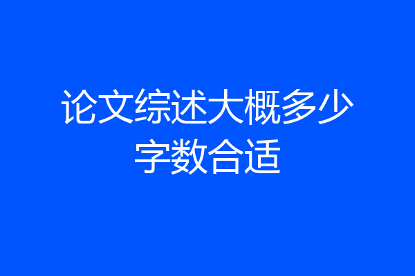 论文综述大概多少字数合适