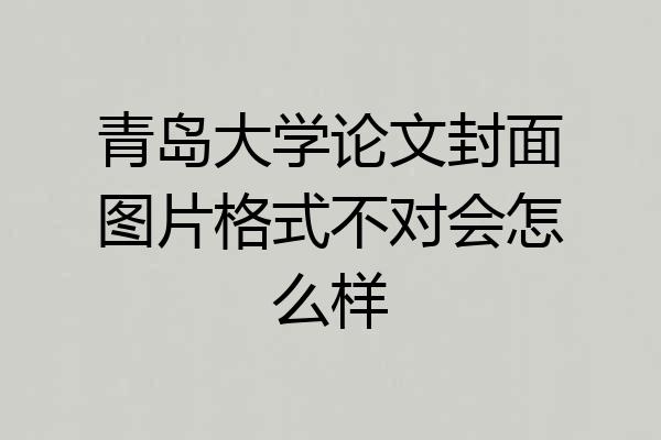 青岛大学论文封面图片格式不对会怎么样