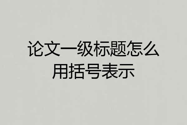 论文一级标题怎么用括号表示