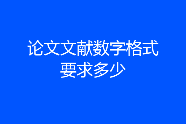 论文文献数字格式要求多少