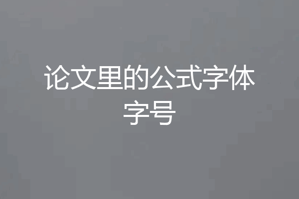 论文里的公式字体字号