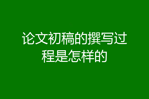 论文初稿的撰写过程是怎样的