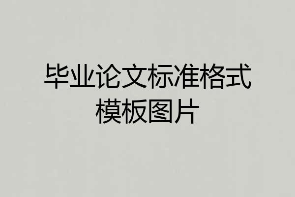 毕业论文标准格式模板图片