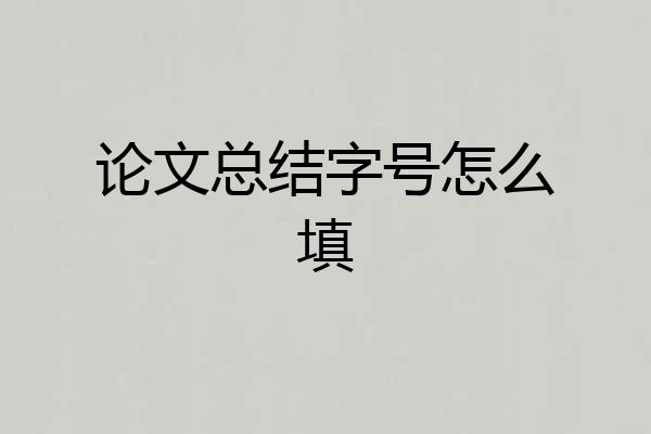 论文总结字号怎么填