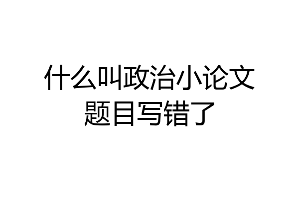 什么叫政治小论文题目写错了