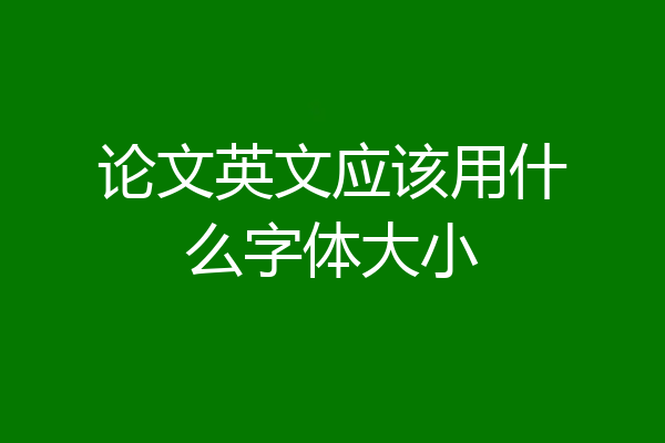 论文英文应该用什么字体大小