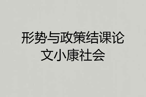 形势与政策结课论文小康社会