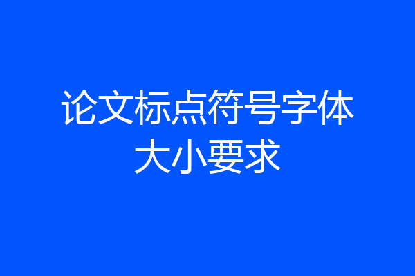 论文标点符号字体大小要求