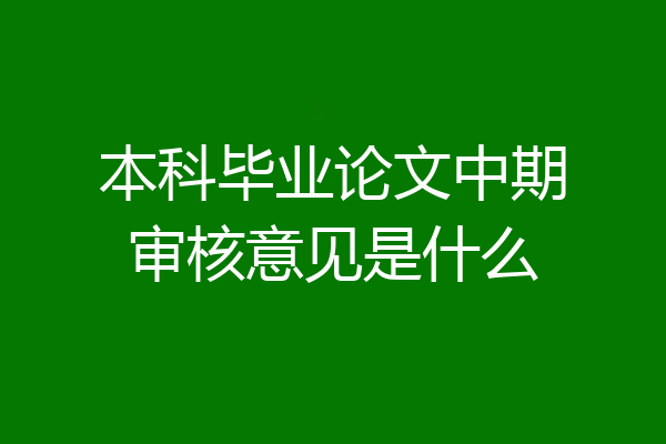 本科毕业论文中期审核意见是什么