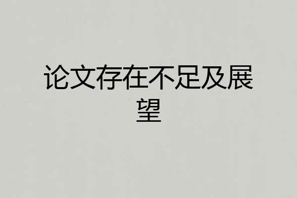 论文存在不足及展望