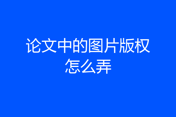 论文中的图片版权怎么弄