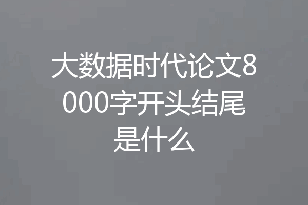 大数据时代论文8000字开头结尾是什么