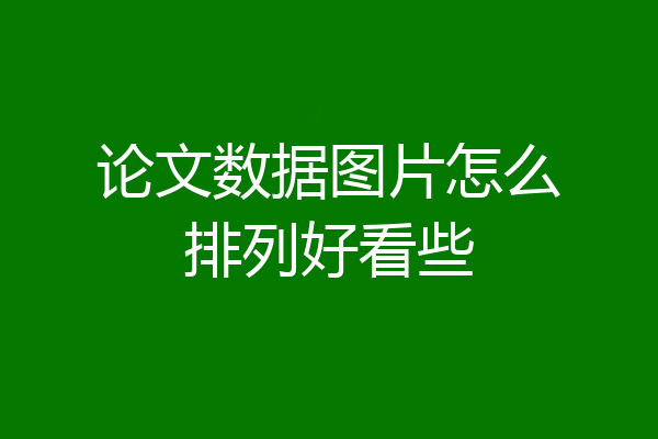 论文数据图片怎么排列好看些
