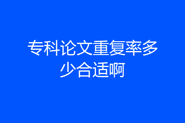 专科论文重复率多少合适啊