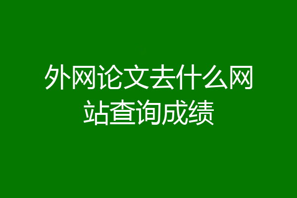 外网论文去什么网站查询成绩