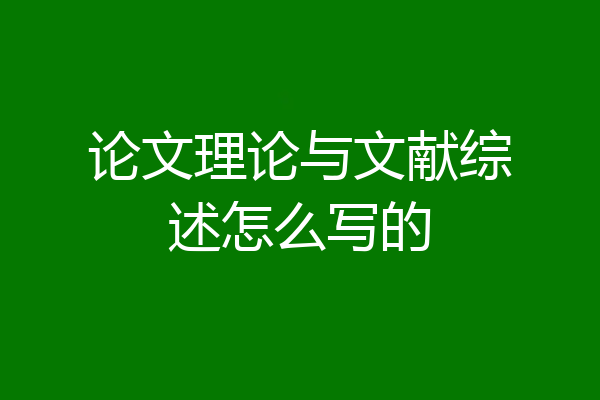 论文理论与文献综述怎么写的