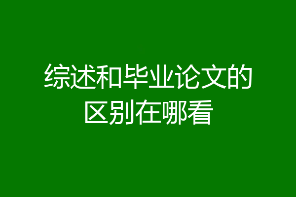 综述和毕业论文的区别在哪看