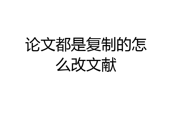 论文都是复制的怎么改文献