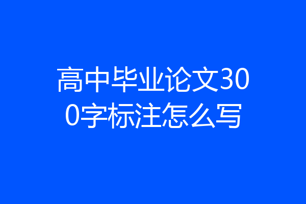 高中毕业论文300字标注怎么写