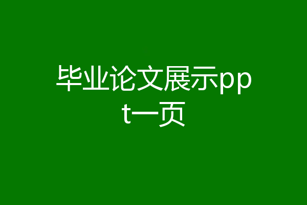 毕业论文展示ppt一页