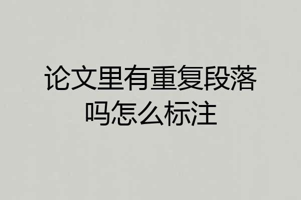 论文里有重复段落吗怎么标注