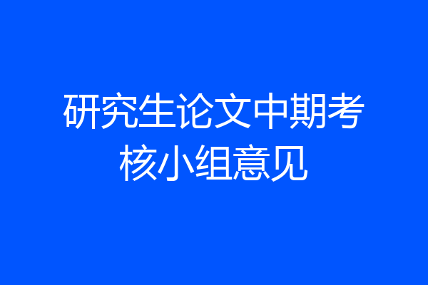 研究生论文中期考核小组意见