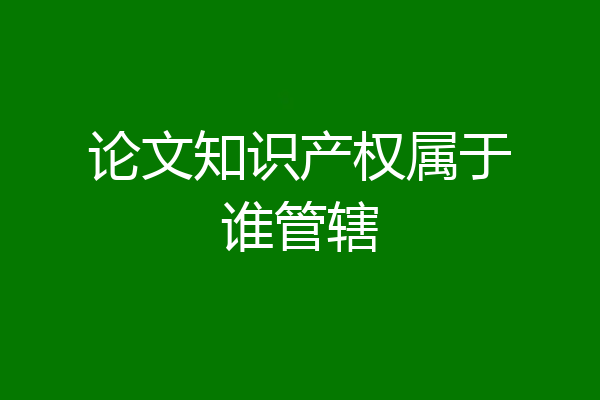 论文知识产权属于谁管辖