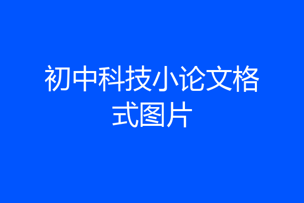 初中科技小论文格式图片