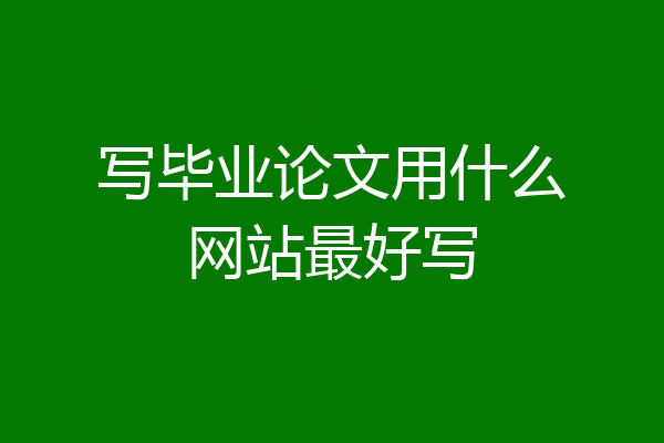 写毕业论文用什么网站最好写