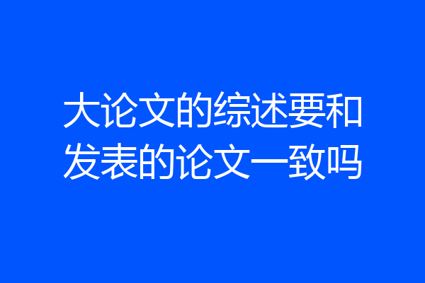 大论文的综述要和发表的论文一致吗