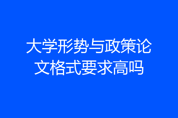 大学形势与政策论文格式要求高吗