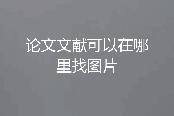 论文文献可以在哪里找图片