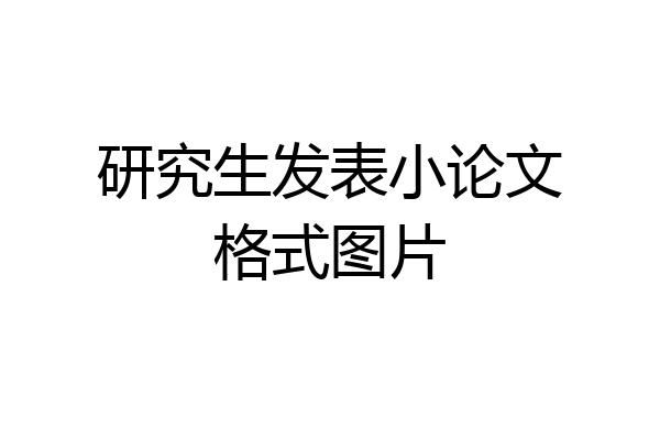 研究生发表小论文格式图片