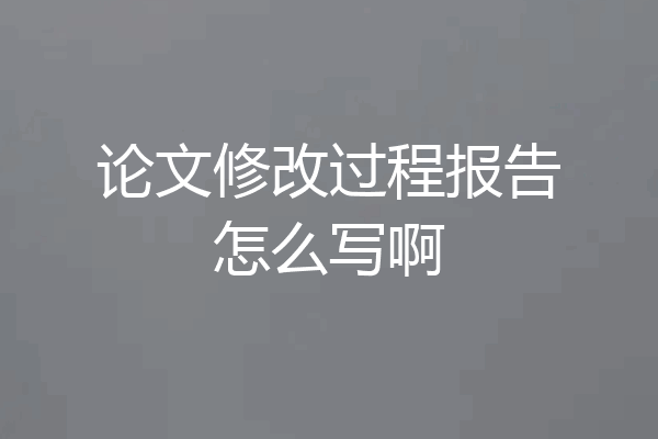 论文修改过程报告怎么写啊