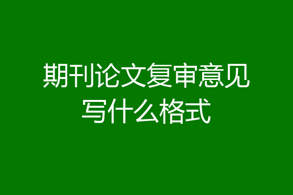 期刊论文复审意见写什么格式