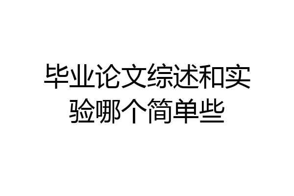 毕业论文综述和实验哪个简单些