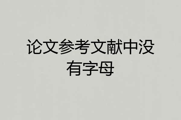 论文参考文献中没有字母