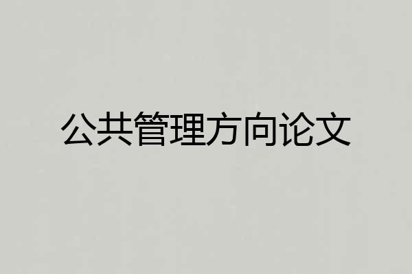 公共管理方向论文