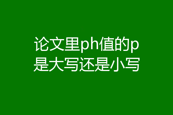 论文里ph值的p是大写还是小写