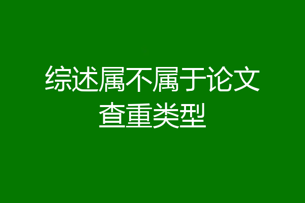 综述属不属于论文查重类型