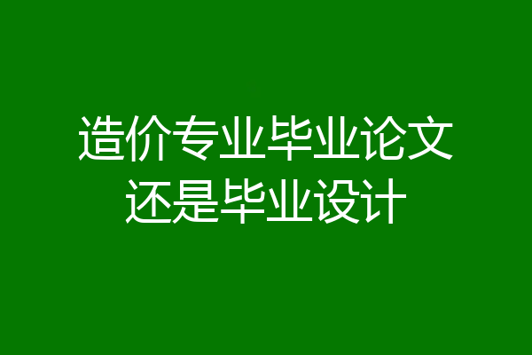 造价专业毕业论文还是毕业设计