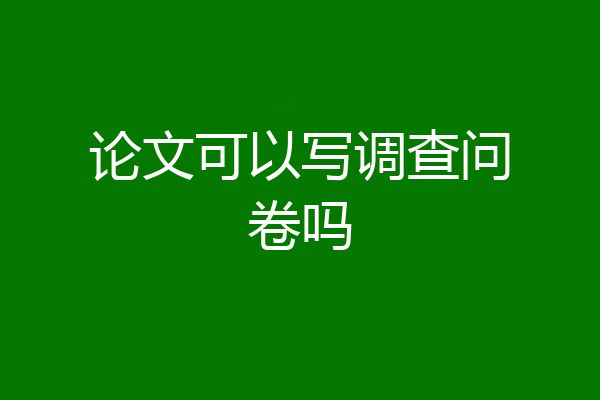 论文可以写调查问卷吗