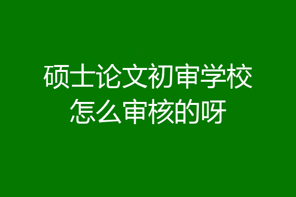 硕士论文初审学校怎么审核的呀