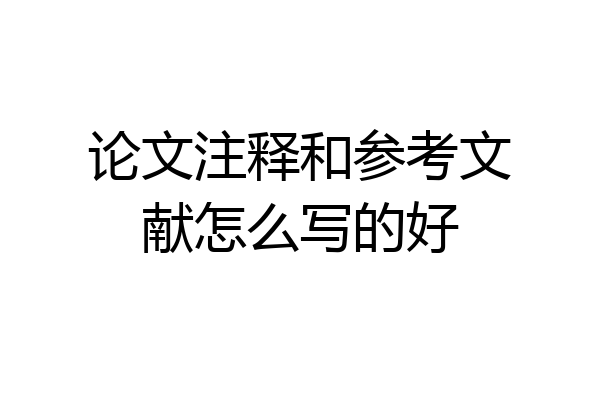 论文注释和参考文献怎么写的好