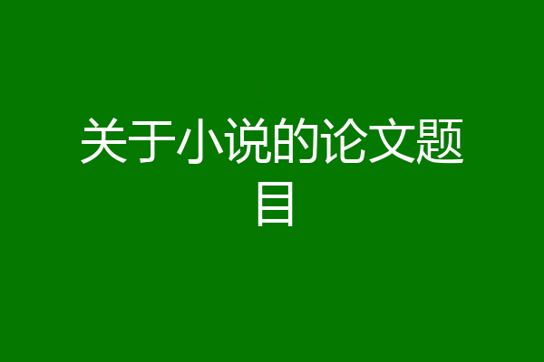 关于小说的论文题目