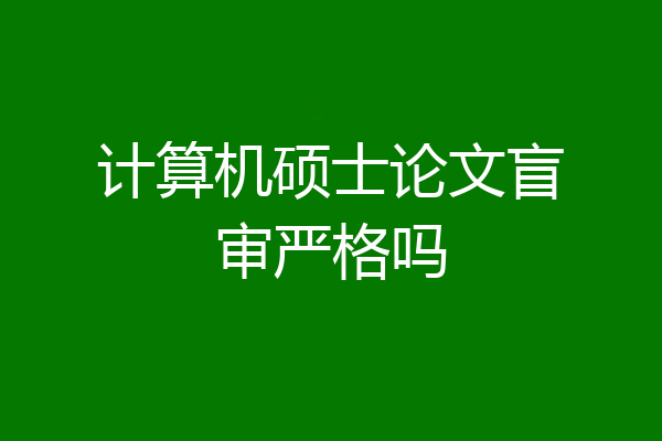 计算机硕士论文盲审严格吗