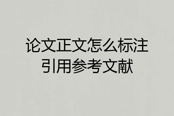 论文正文怎么标注引用参考文献