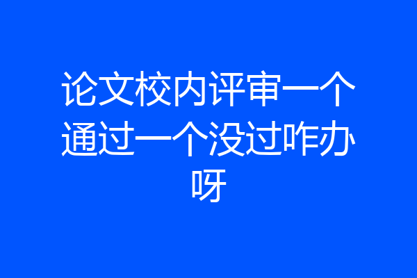 论文校内评审一个通过一个没过咋办呀