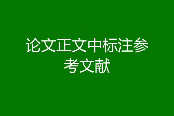 论文正文中标注参考文献